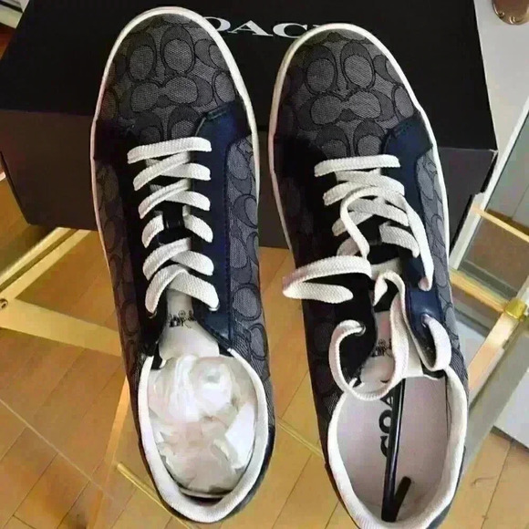 Coach CI077 Clip Low Top Sneaker In Signature Jacquard Men Size 11.5 - Picture 2 of 10